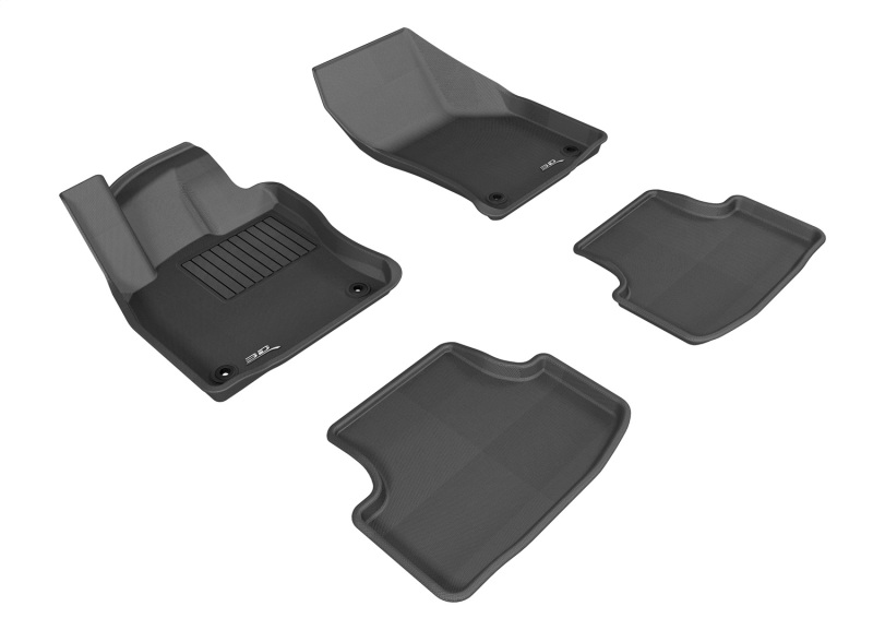 Volkswagen R Floor Mat Set - Front and Rear - 3D MAXpider - Kagu Black Full Set - Black - `15-`20 Volkswagen R Floor Mat Set - Front and Rear - 3D MAXpider - Kagu Black Full Set - Black - `15-`20